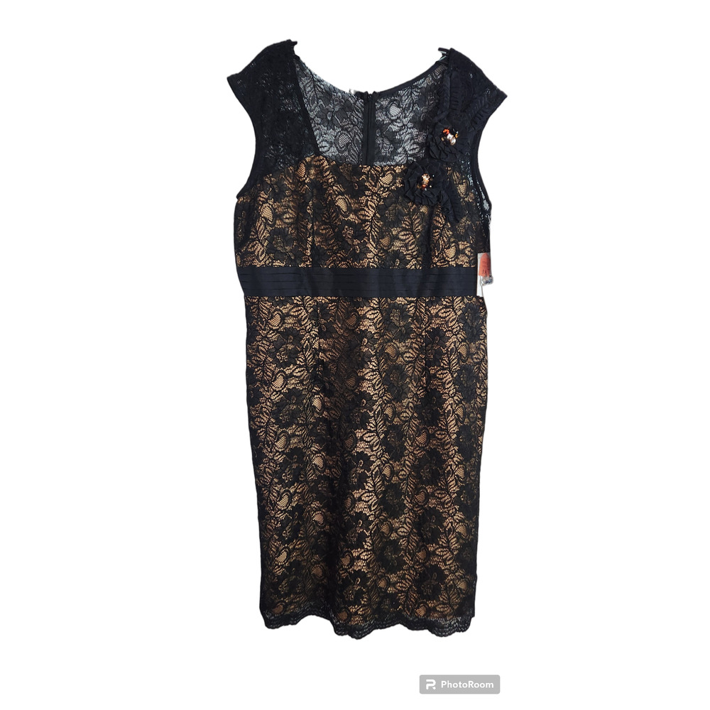 KM Collections Black Lace Dress 18